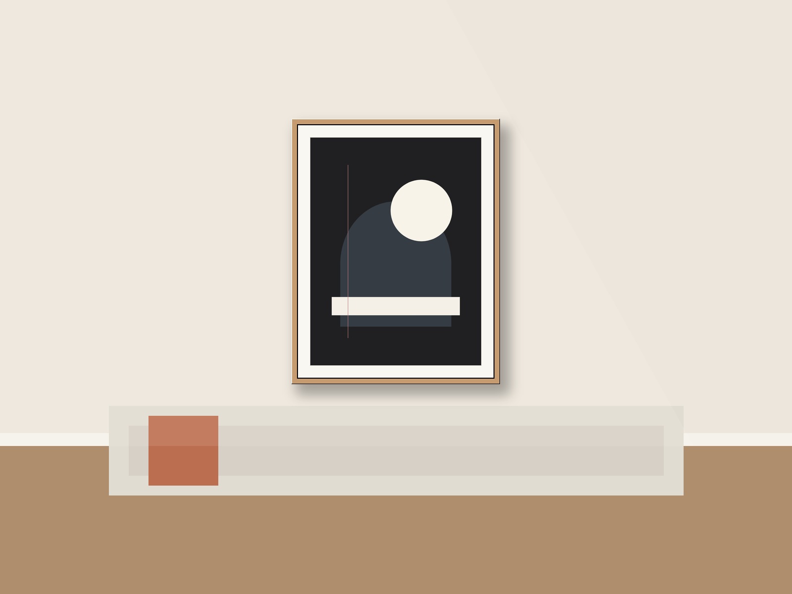 Zen Sumi-e & Enso Brush Studies - Misty mountain single pine brushstroke No. 2